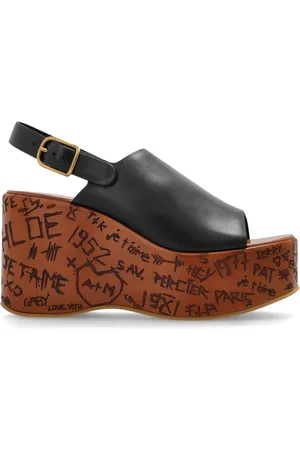 Chloé Femme, Chaussures, Noir, Taille: 36 EU Sandales compensées Maxime