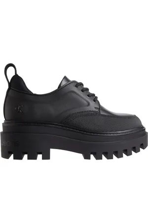 Calvin Klein Femme, Chaussures, Noir, Taille: 37 EU Derby à Lacets Noirs pour Affaires