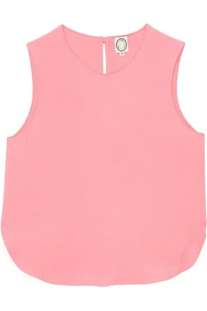 Inès de la Fressange Femme, Tops, Rose, Taille: 38 FR Blouse Rose Sans Manches Style Romantique
