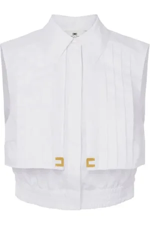 Elisabetta Franchi Femme, Blouses et Chemises, Blanc, Taille: 42 FR Chemise Blanche Classique Élégante Féminine