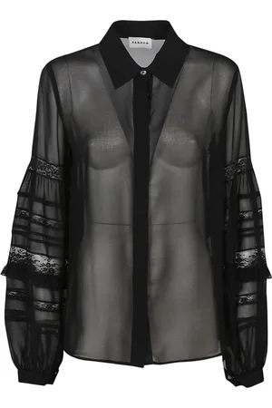 P.A.R.O.S.H. Femme, Blouses et Chemises, Noir, Taille: 42 FR Chemise à manches longues de style Polidori