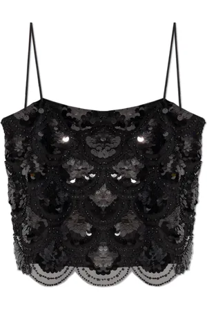 ROTATE Femme, Tops, Noir, Taille: 40 FR Haut court à sequins