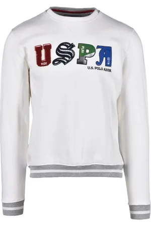 U.S. Polo Assn. Homme, Sweatshirts et sweats à capuche, Blanc, Taille: L Sweat en Coton-Polyester