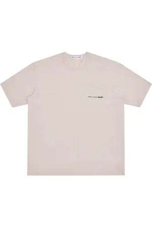 Comme des Garçons Homme, Tops, Gris, Taille: L T-shirt en coton avec logo imprimé