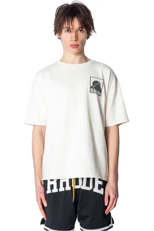 Rhude Homme, Tops, Blanc, Taille: S T-shirt Vintage Moonlight Badge en Blanc