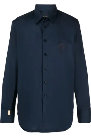 BILLIONAIRE Homme, Chemises, Bleu, Taille: 2XL Chemise Slim Fit à Manches Longues Bleue