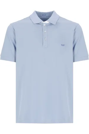 FAY Homme, Tops, Bleu, Taille: M Polo Bleu Clair avec Col