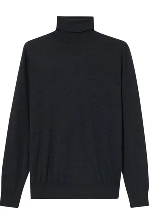 Brooks Brothers Homme, Pulls, Gris, Taille: XL Pull Col Roulé en Laine Mérinos