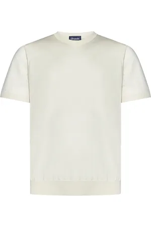 DRUMOHR Homme, Tops, Blanc, Taille: L T-shirt blanc de luxe en soie