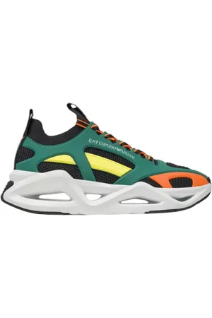 EA7 Homme, Chaussures, Noir, Taille: 40 EU Baskets en maille noire multicolore