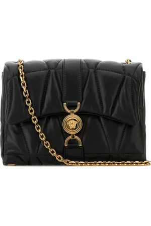 VERSACE Femme, Sacs, Noir, Taille: ONE Size Sac Bandoulière en Cuir Nappa Noir
