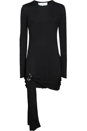 J.W.Anderson Femme, Robes, Noir, Taille: 36 FR Robe Noire Drapée avec Latéral