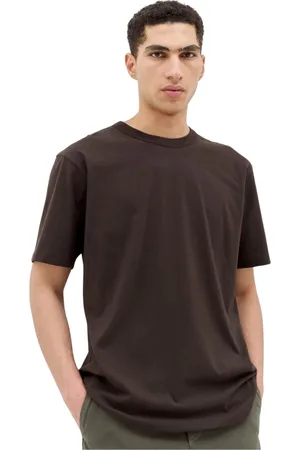 DRIES VAN NOTEN Homme, Tops, Brun, Taille: S T-shirt ras du cou en jersey de coton