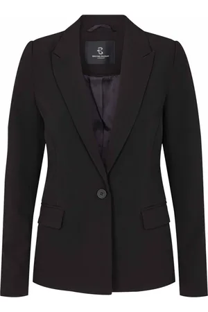 Bruuns Bazaar Femme, Vestes, Brun, Taille: 42 FR Blazer Noir à Poches à Rabat