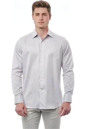 BAGUTTA Homme, Chemises, Blanc, Taille: M Chemise à Col Italien Polyvalente pour Homme