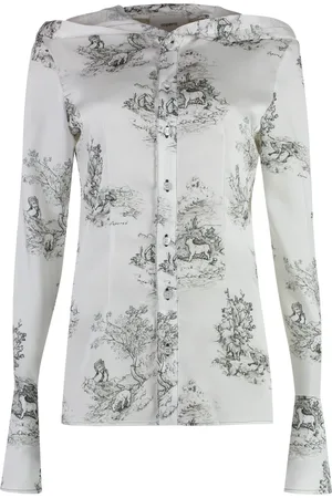 COPERNI Femme, Blouses et Chemises, Blanc, Taille: 38 FR Chemise Twill à Capuche avec Boutonnage Frontal