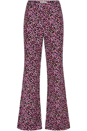 Fabienne Chapot Femme, Pantalons, Rose, Taille: 36 FR Pantalon Droit à Fleurs Roses