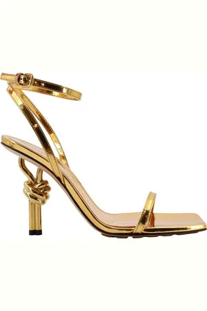 Bottega Veneta Femme, Chaussures, Jaune, Taille: 38 EU Sandales à Talons Hauts et Talon Métal