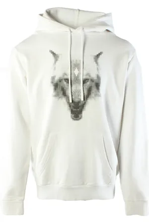 MARCELO BURLON Homme, Sweatshirts et sweats à capuche, Blanc, Taille: L Cross Wolf Regular Sweat à capuche