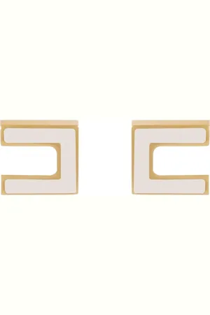 Elisabetta Franchi Femme, Accessoires, Blanc, Taille: ONE Size Boucles d`oreilles Double C en métal