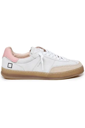 D.A.T.E. Femme, Chaussures, Blanc, Taille: 40 EU Baskets en Cuir Blanc et Rose