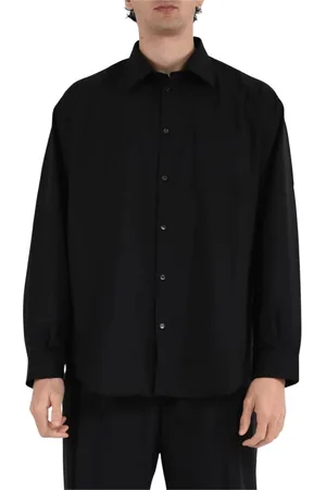 LANEUS Homme, Chemises, Noir, Taille: M Chemise Style Italien Laine