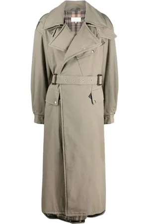 Maison Margiela Femme, Manteaux, Gris, Taille: 36 FR Trench-coat déstructuré ceinturé
