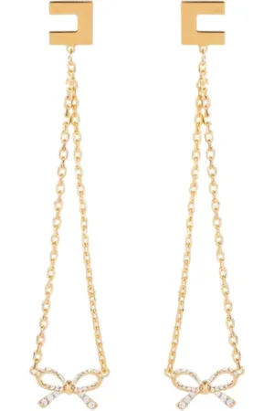 Elisabetta Franchi Femme, Accessoires, Jaune, Taille: ONE Size Boucles d`oreilles en forme de avec strass
