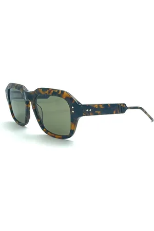 Thom Browne Homme, Accessoires, Brun, Taille: ONE Size Square - Lunettes de soleil marron foncé
