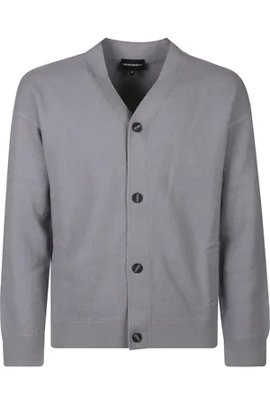 Emporio Armani Homme, Pulls, Gris, Taille: M Cardigan Tricot Élégant