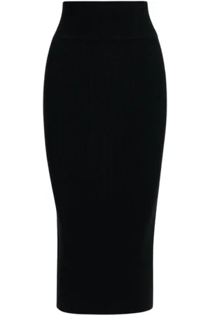 Essentiel Antwerp Femme, Jupes, Noir, Taille: 38 FR Jupe Midi Côtelée