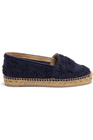 Etro Femme, Chaussures, Bleu, Taille: 36 EU Espadrilles Bleues Brodées Paisley Ss25