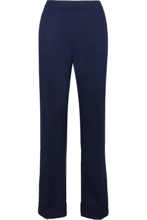 Aspesi Femme, Pantalons, Bleu, Taille: 40 FR Pantalon en coton taille haute avec revers aux chevilles