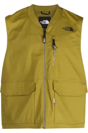 The North Face Homme, Vestes, Vert, Taille: M Gilet Vert Zippé à Logo Brodé