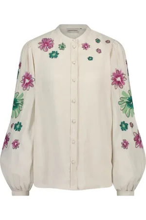 Fabienne Chapot Femme, Blouses et Chemises, Blanc, Taille: 42 FR Blouse Florale Brodé