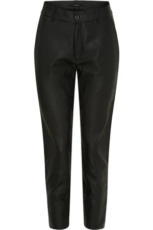 Btfcph Femme, Pantalons, Noir, Taille: 40 FR Leggings en cuir noir avec détails en métal canon de fusil
