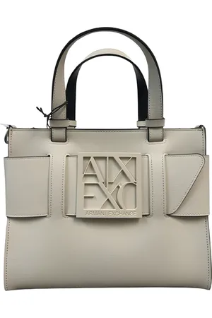 Armani Exchange Femme, Sacs, Gris, Taille: ONE Size Élégant Sac à Main en Daim Beige