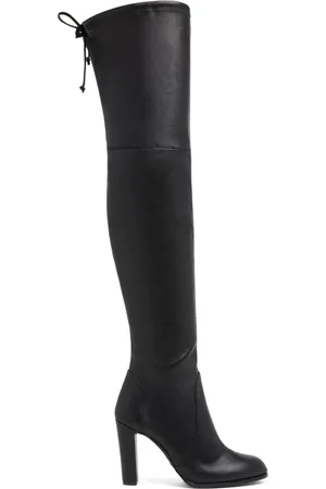 Stuart Weitzman Femme, Chaussures, Noir, Taille: 35 EU Botte Haute de Luxe en Cuir
