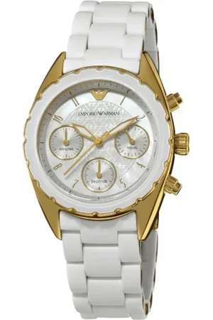 Emporio Armani Femme, Accessoires, Jaune, Taille: ONE Size Montre Dorée pour Femme en Acier Inoxydable