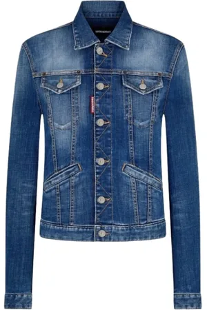 Dsquared2 Femme, Vestes, Bleu, Taille: 38 FR Veste Boyfriend en Denim