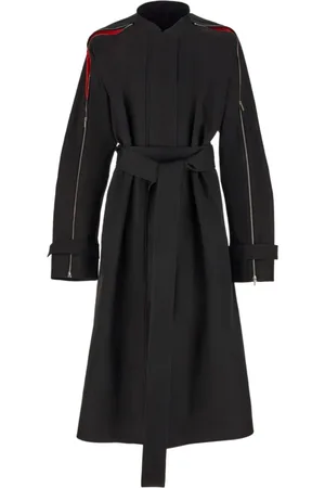 Salvatore Ferragamo Femme, Manteaux, Noir, Taille: 36 FR Trench-coat noir à détails zippés