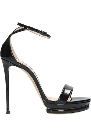 Casadei Femme, Chaussures, Noir, Taille: 40 EU Sandales Julia en cuir verni noir
