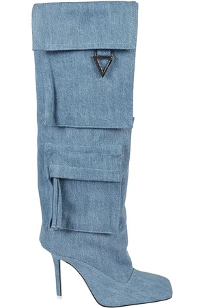 The Attico Femme, Chaussures, Bleu, Taille: 37 EU Bottines en jean délavé