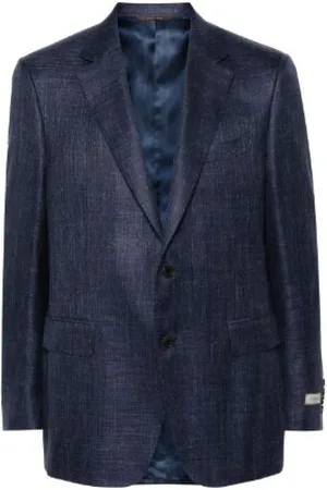 CANALI Homme, Vestes, Bleu, Taille: L Blazer à Carreaux Marine
