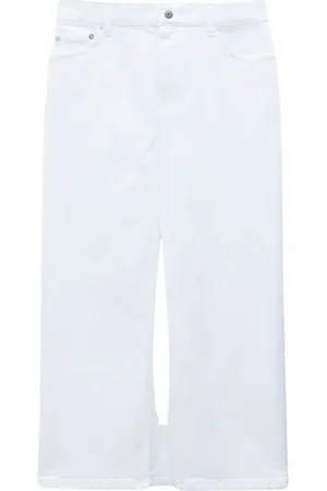 Filippa K Femme, Jupes, Blanc, Taille: 38 FR Pantalon de ski en denim avec longue fente
