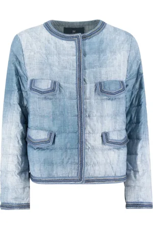 ERMANNO SCERVINO Femme, Vestes, Bleu, Taille: 34 FR Veste Profil Lumineux Délavée Vintage