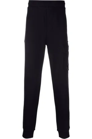 C.P. Company Homme, Pantalons, Noir, Taille: L Pantalon de survêtement en molleton gratté diagonal