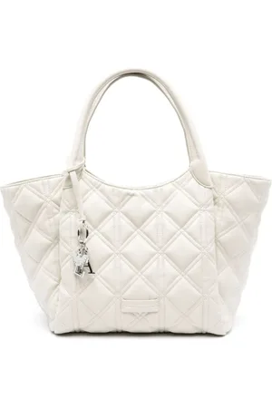 Emporio Armani Femme, Sacs, Blanc, Taille: ONE Size Sac fourre-tout matelassé moyen