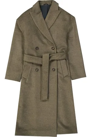 Brunello Cucinelli Femme, Manteaux, Vert, Taille: 40 FR Manteau en Laine et Cachemire