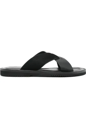 Emporio Armani Homme, Chaussures, Noir, Taille: 40 EU Sandales en daim semelle en caoutchouc